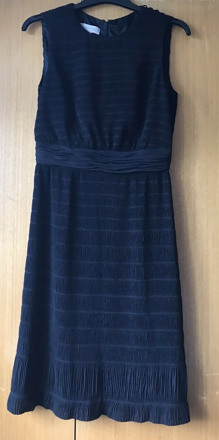 Hobbs NEW any occasion fit&flare georgette sleeveless Dress in black UK size 10