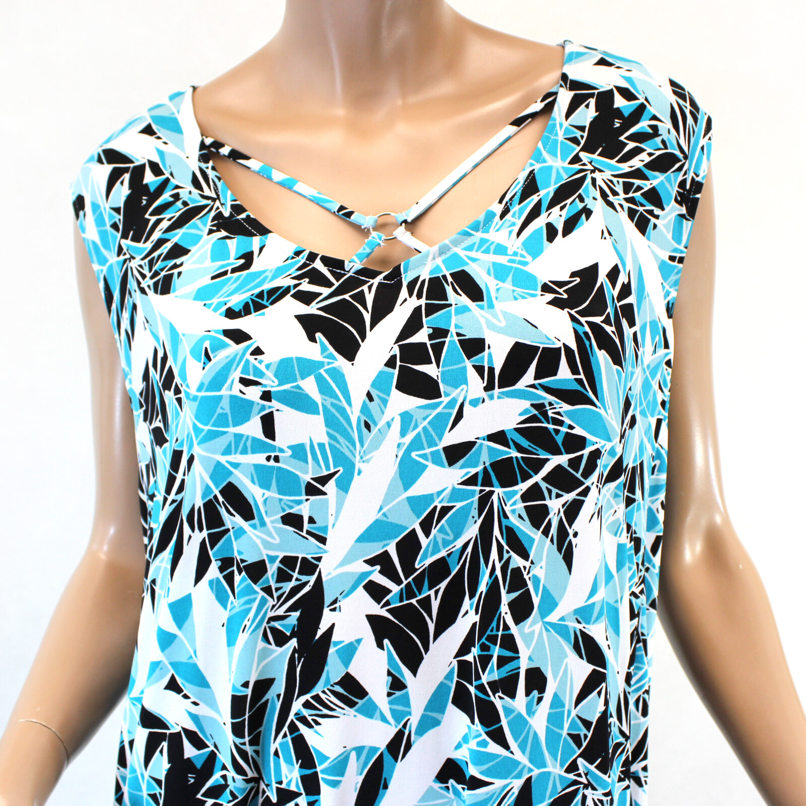 AnyWear by Catherines Plus Blue Floral Crisscross Dress 3X 26/28