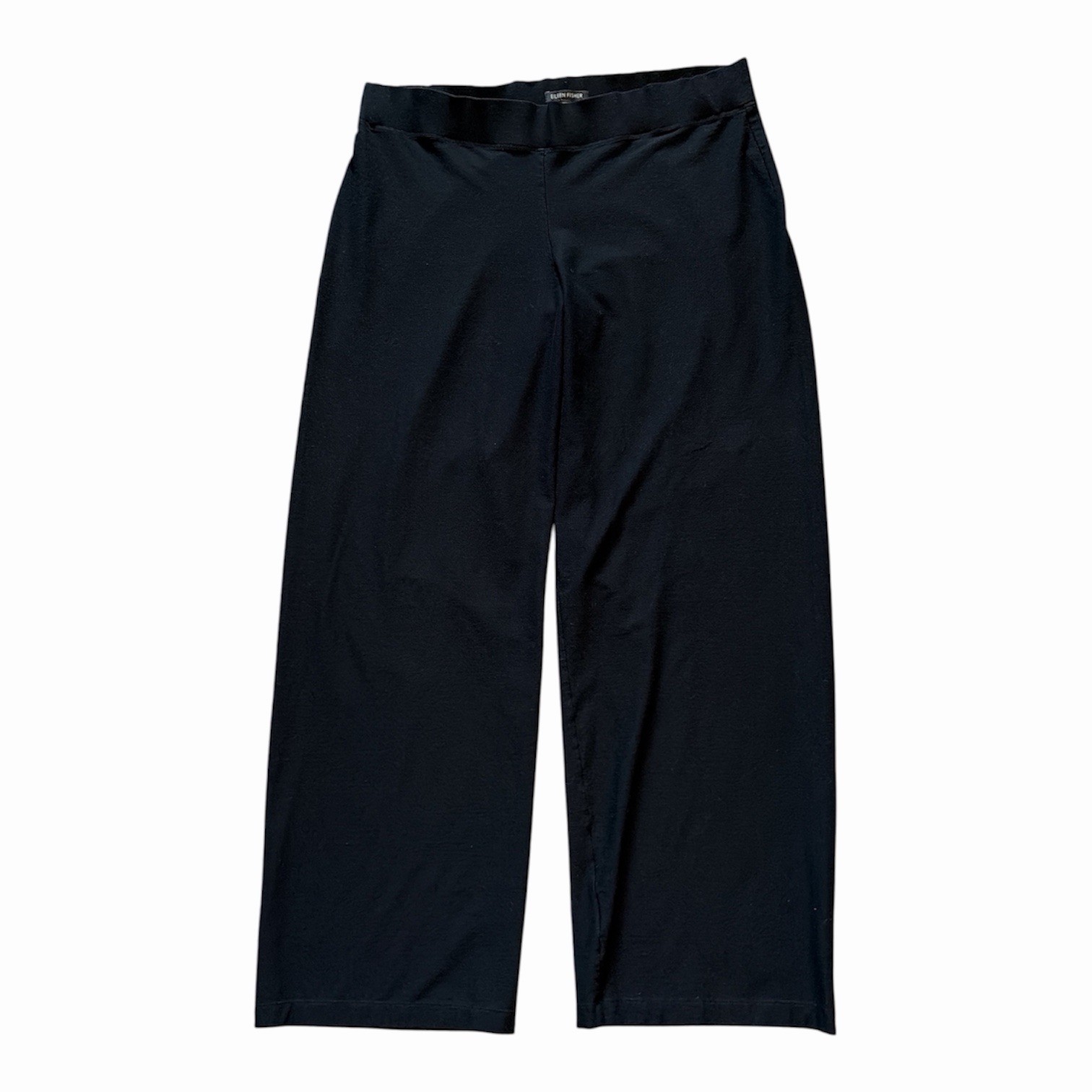 Eileen Fisher Pants Womens Medium Wide Leg Elastic Waist Pull On Crepe Knit
