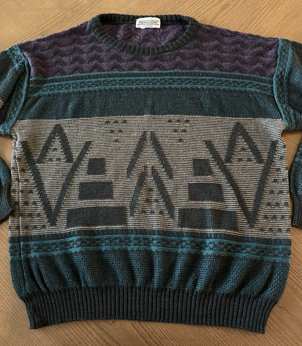 Vintage Pronto-Uomo Cosby Sweater Men’s Size L 90’s Grunge Biggie Hip Hop Italy