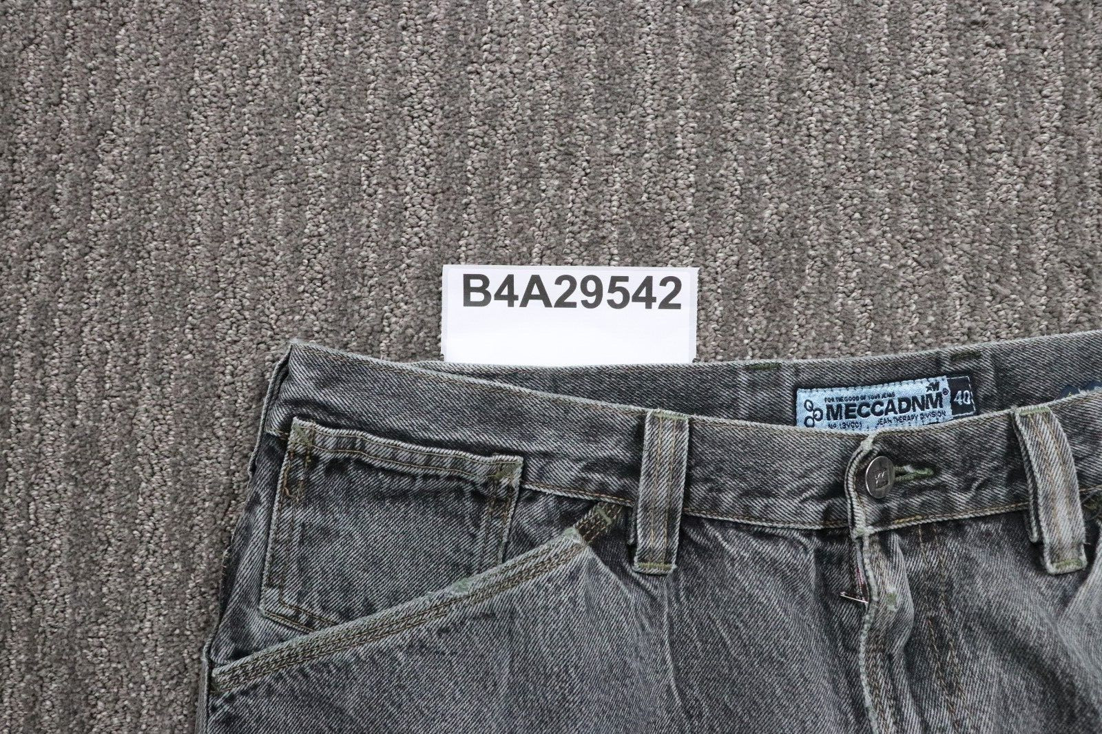 Mecca VTK 90s Baggy Jean’s Grunge Skater Hip-hop Urban Men 40×32 DAMAGED ZIPPER