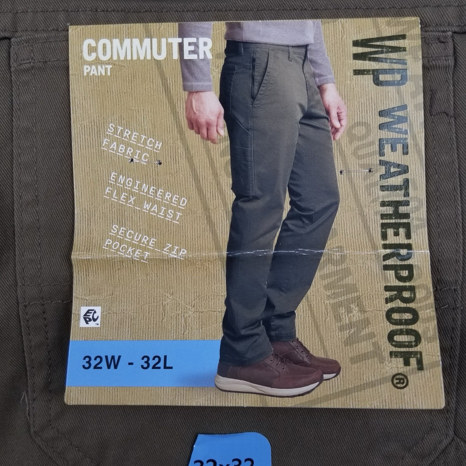 Weatherproof Men’s Brown Pants Stretch Fabric The Commuter Pants 32×32
