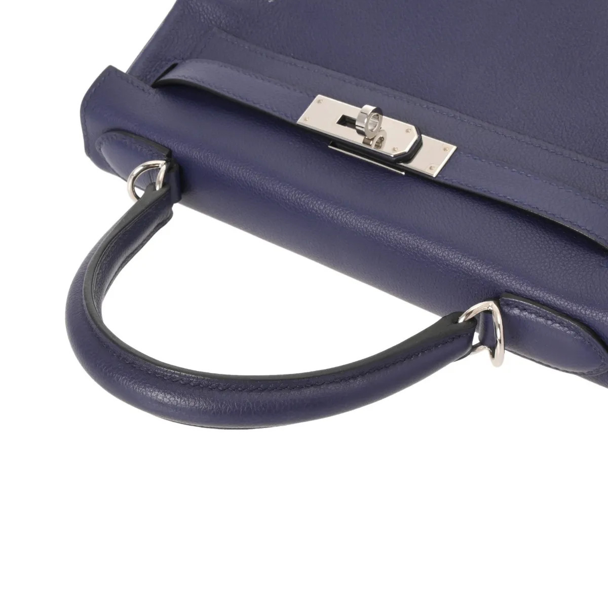 Hermes Kelly 28 Retourne Verso 717615 Handbag Blue #WB237