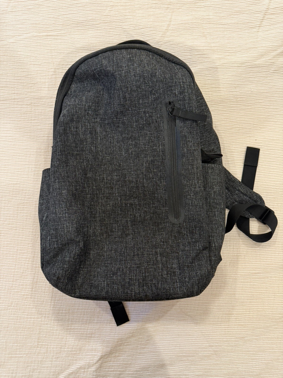Everlane Modern Commuter Backpack Gray Denim Black Leather