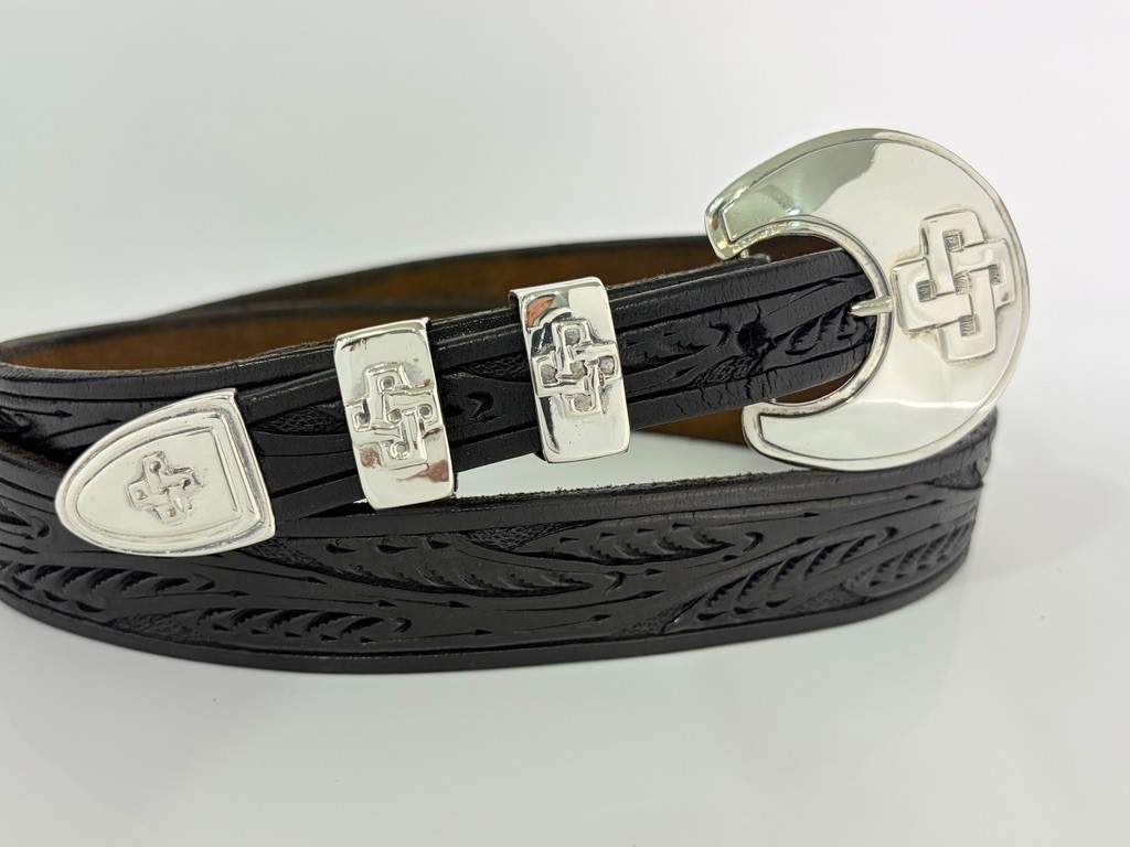 Sterling Silver .925 Celtic Knots 3/4″ Ranger Belt Buckle 36 Tooled Chacon Strap