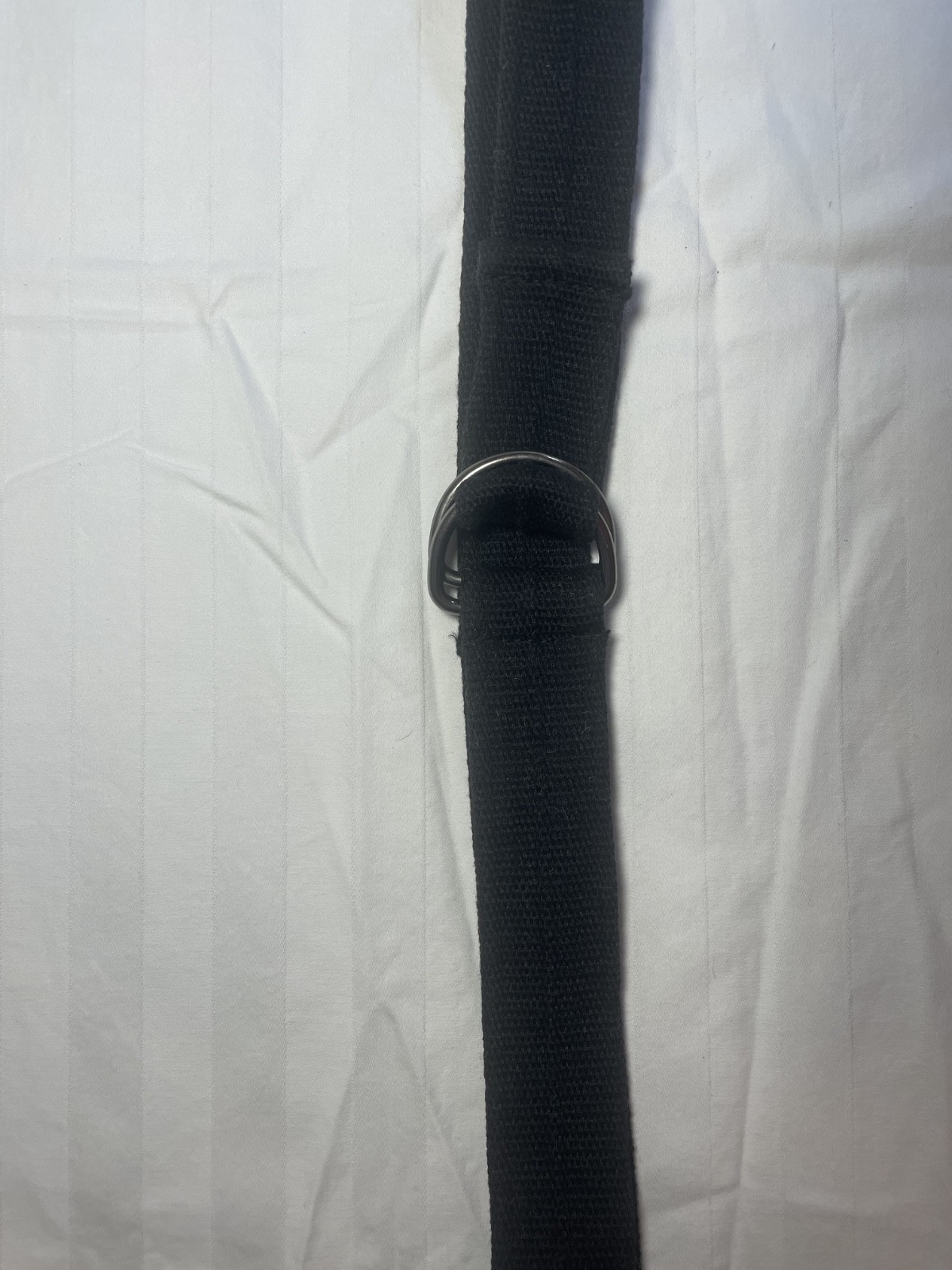 Black Web Belt Double D Ring Buckle Adjustable Size 36-42 Canvas Style Unisex