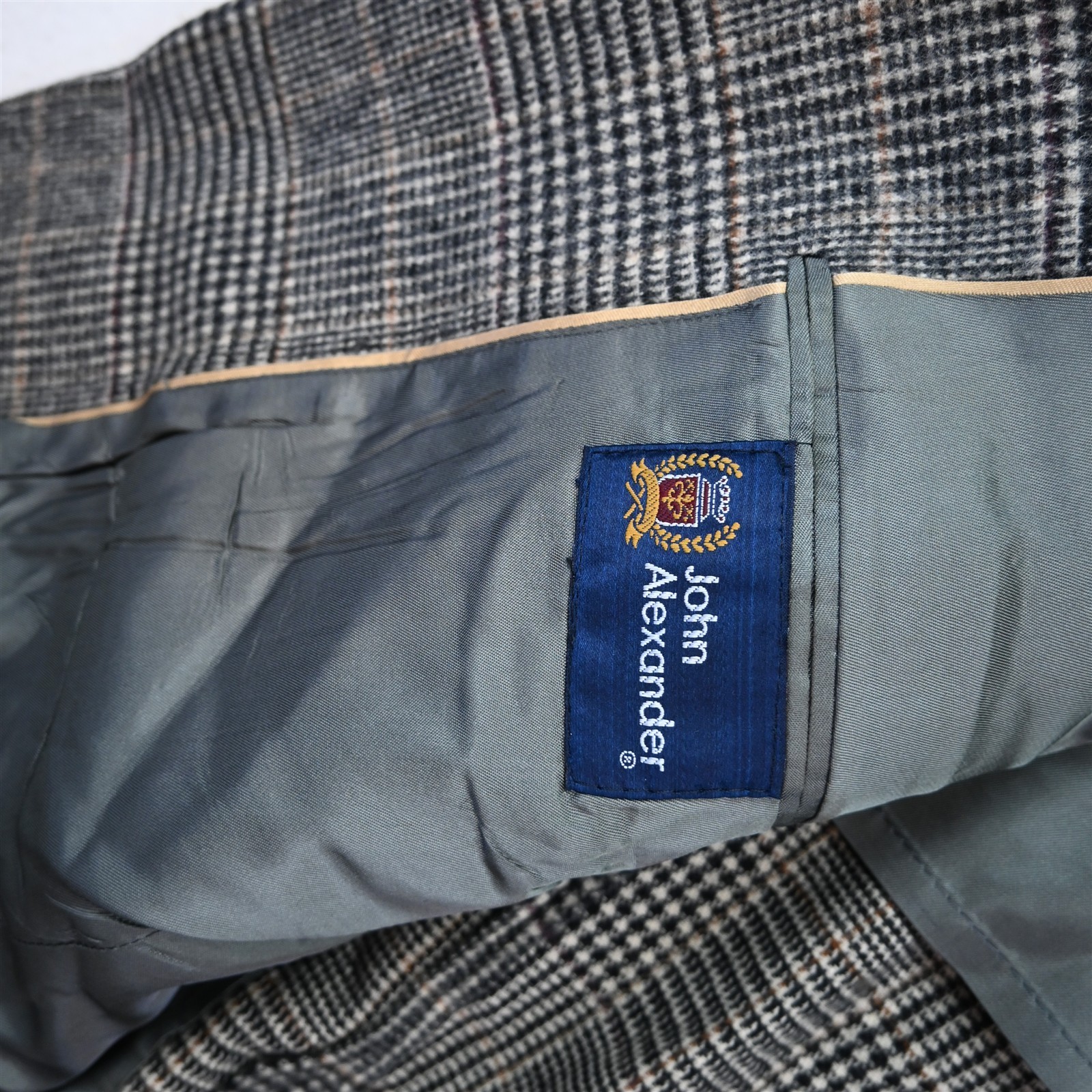 Vtg USA 42R Gray Glenn Check 100% Wool Thick Flannel Blazer Jacket Sport Coat