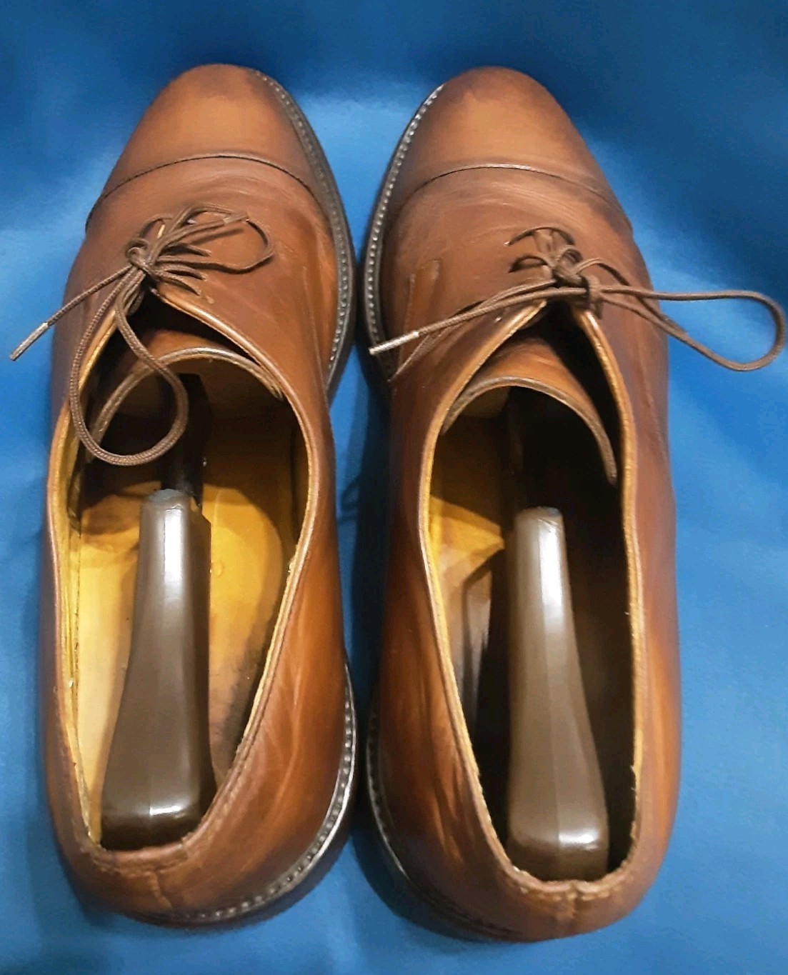 ​Men’s Polo Ralph Lauren Brown Leather Cap Toe Oxford Dress Shoes – Size Unknown