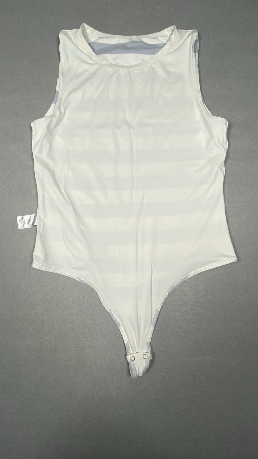 House of Harlow 1960 High Neck Bodysuit Stripe Periwinkle Blue Size Large