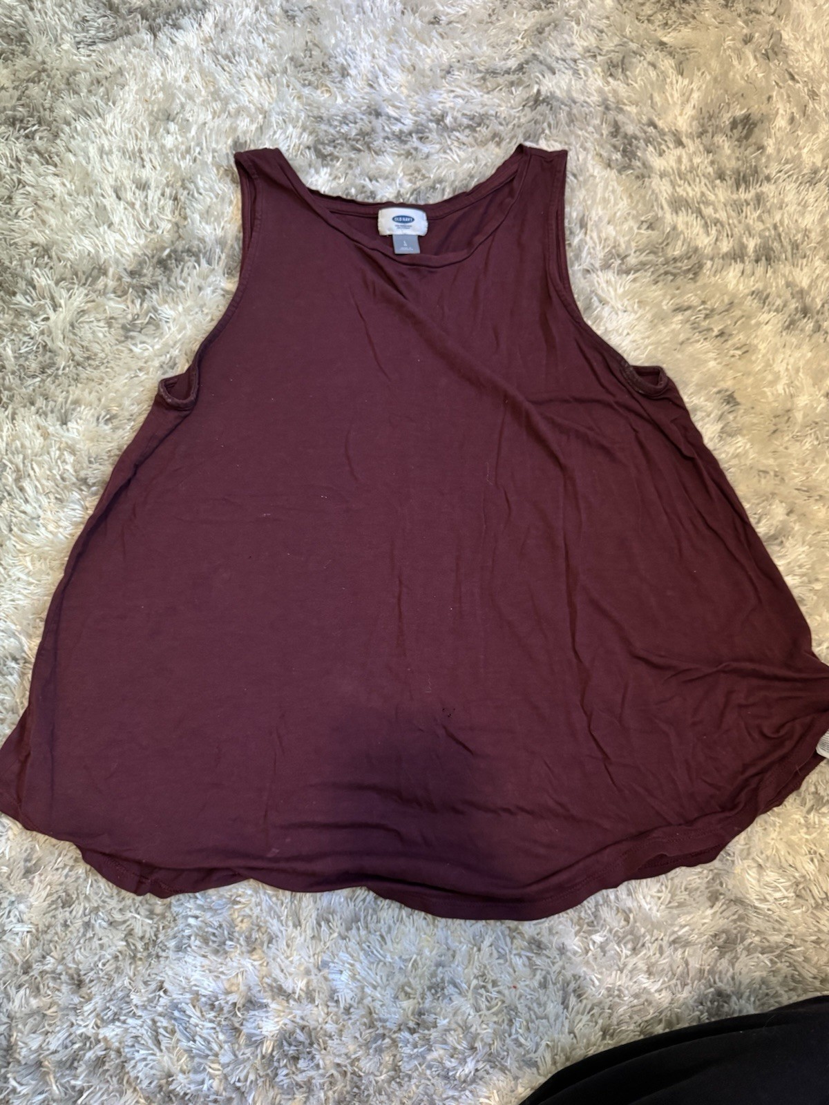 Old Navy Women’s L Regular Burgundy Solid Scoop Neck Sleeveless Tank Top