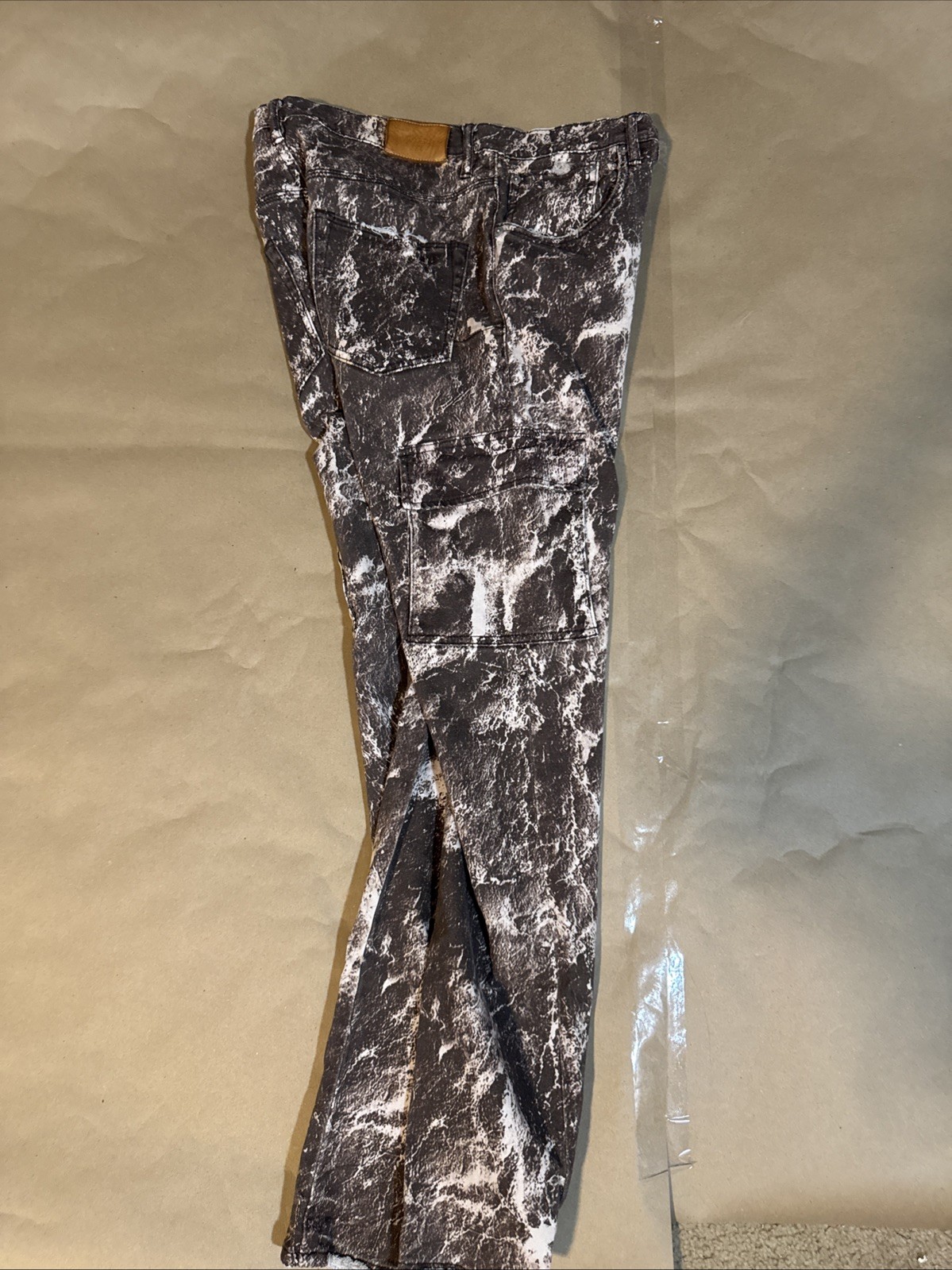 PURPLE BRAND CAMO PRINTED BROWN 33 SLIM FIT STRETCH JEANS MENS