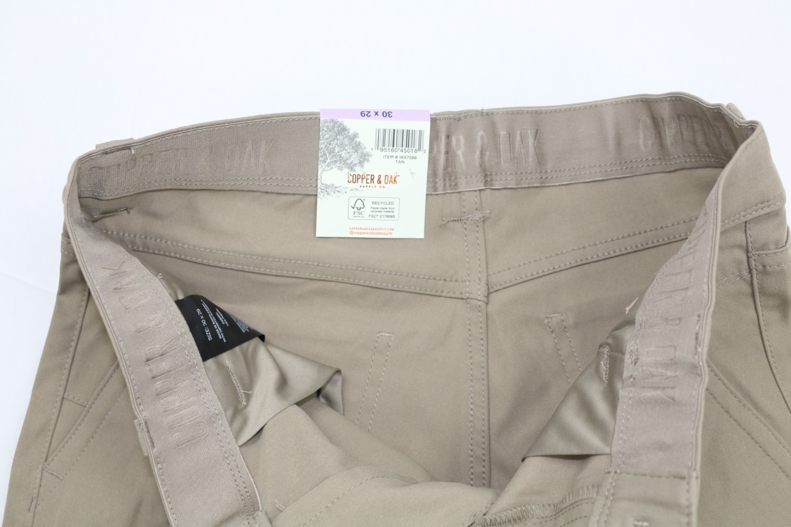 Copper and Oak Supply Co Utility Pants Men 30×29 Tan Straight Fit Tech