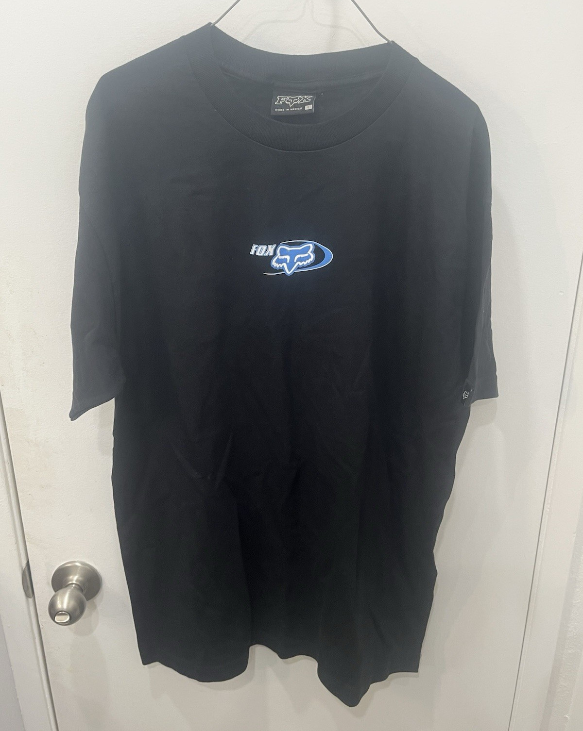VTG Y2K Fox Racing Motocross Fox Head Double Sided Graphic Black Shirt Men’s L