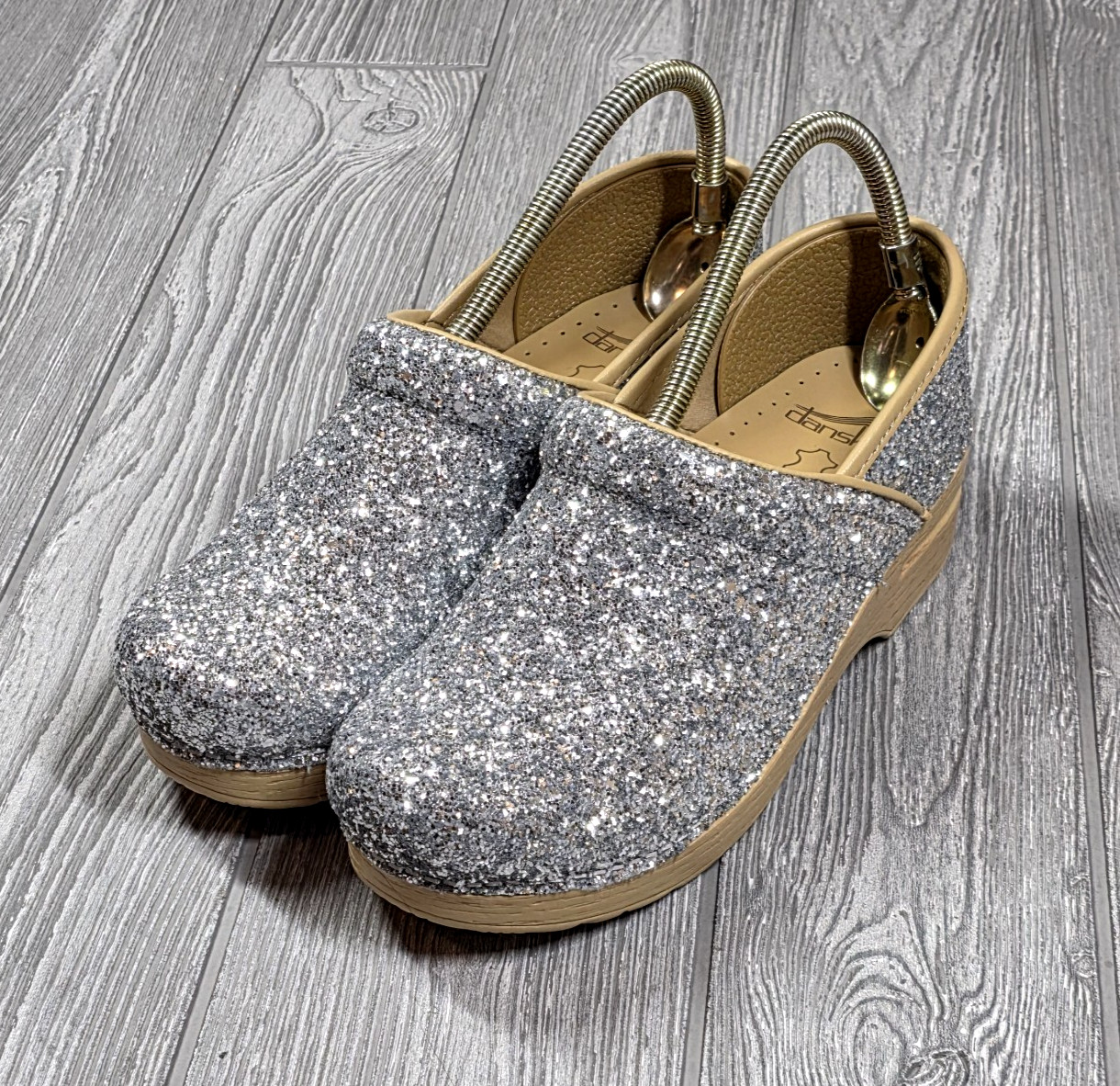 DANSKO Professional Glitter Slip On Clog Women’s 38- 7.5-8 US Champagne Hospital