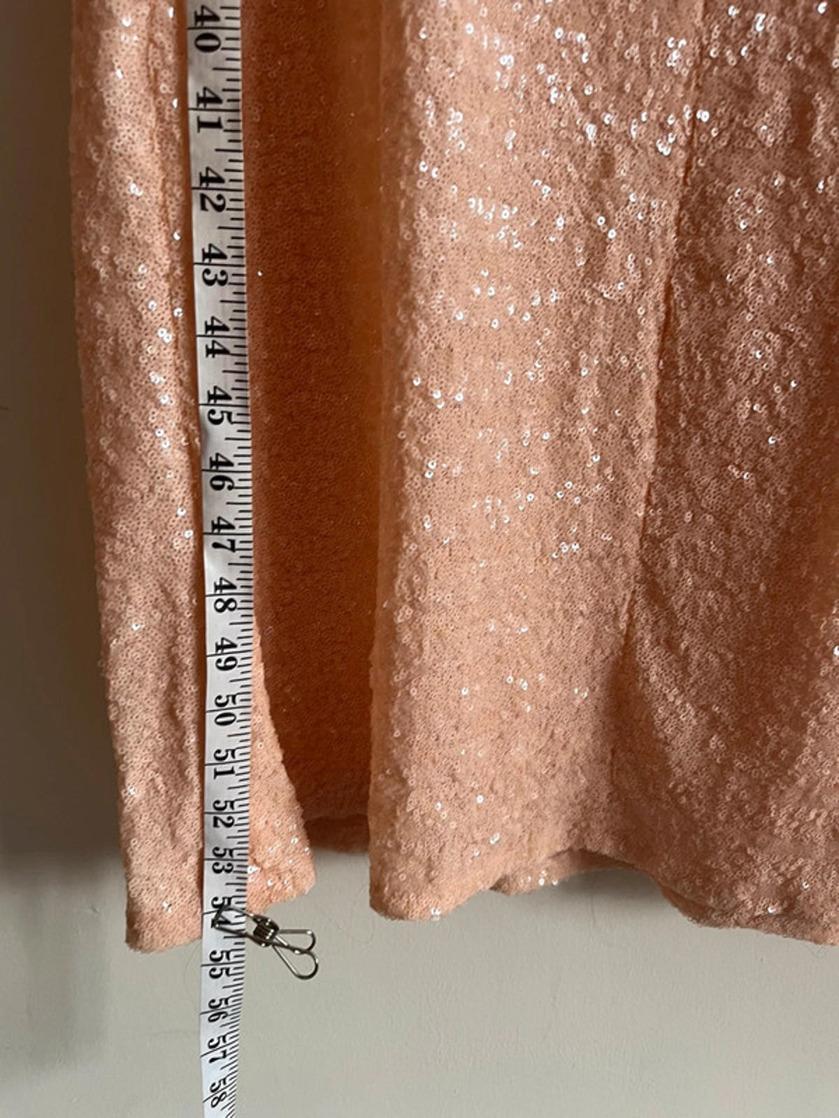 TFNC Showstopper Size 12 Peach Long Sequin Maxi Dress Prom Dress Cocktail Party