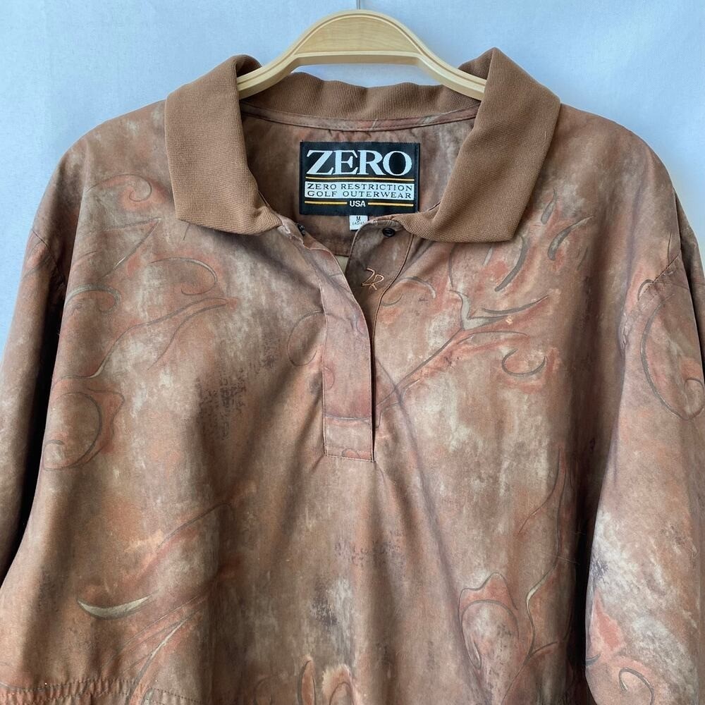 VTG 90s Zero Restriction Womens Golf Jacket M Brown Old Money Outdoor Made InUSA