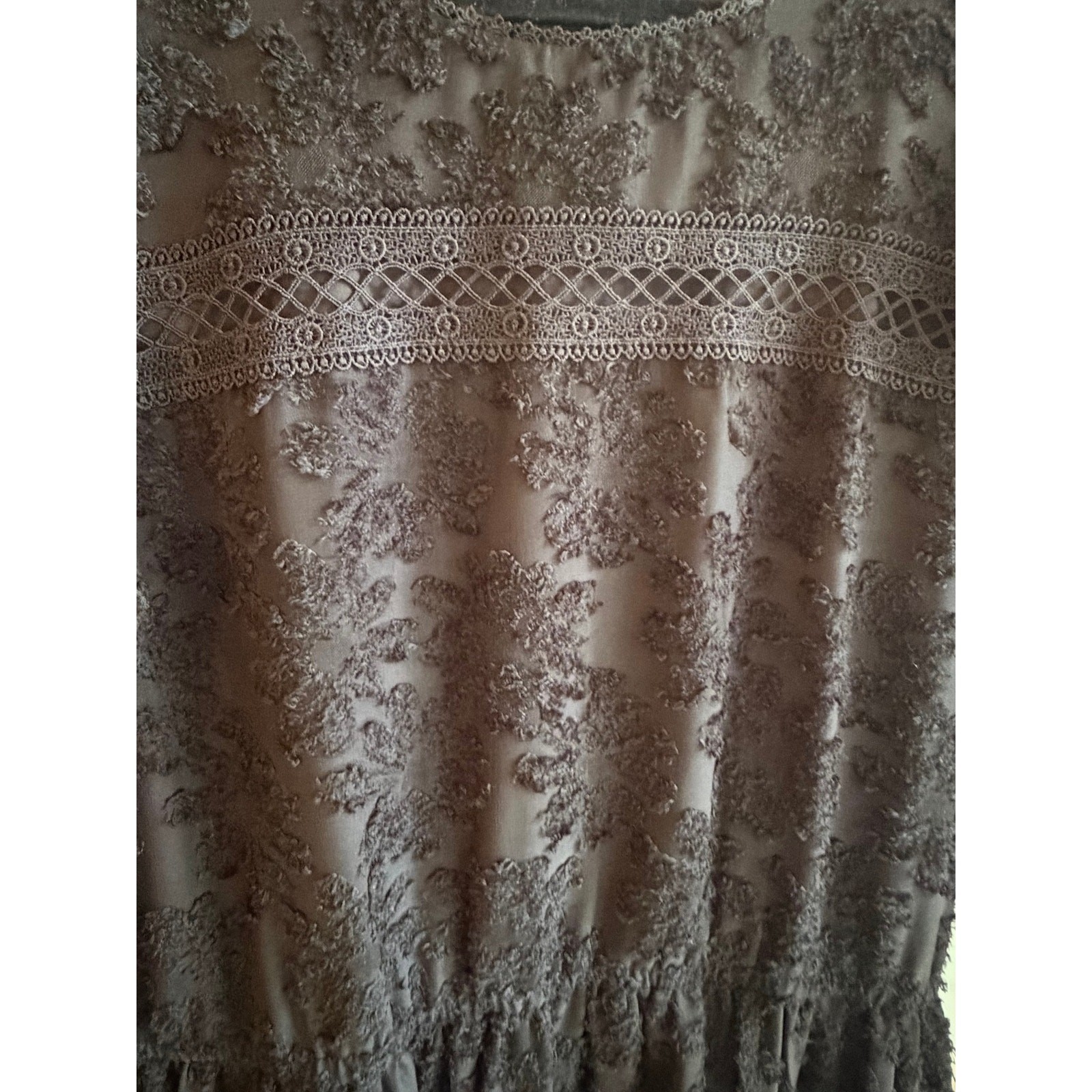 Gibson Latimer Floral Textured Midi Dress Black XXL Flutter Sleeve