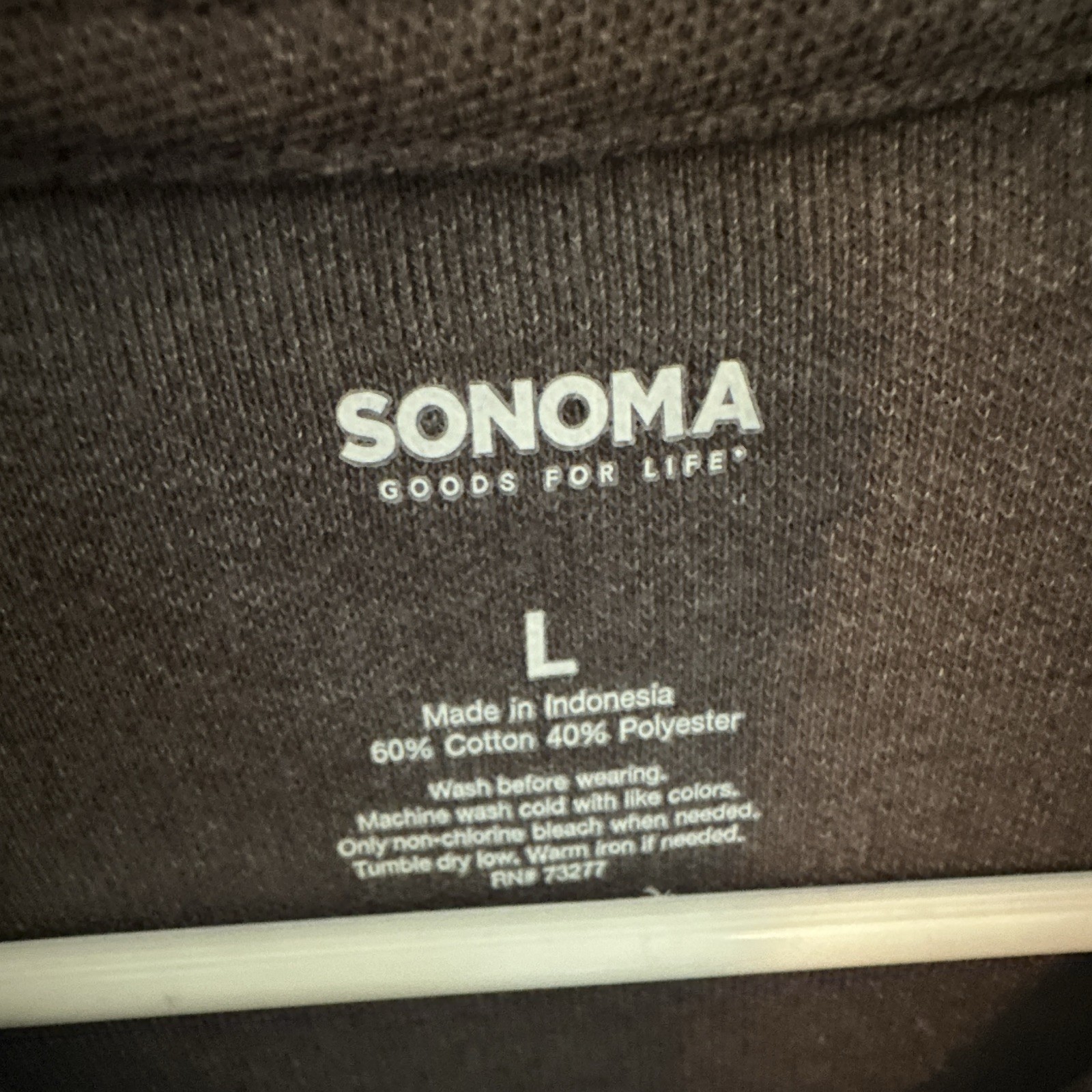 Sonoma Goods For Life Men’s L Regular Gray Solid Short Sleeve Button Polo
