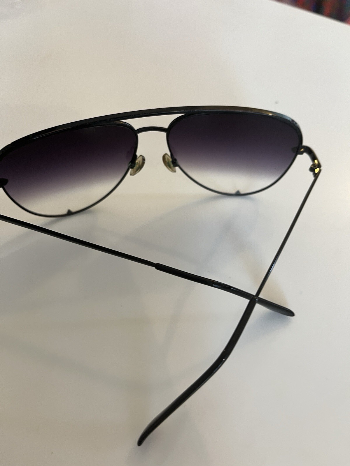 Quay Australia Unisex Aviator Gradient Purple Sunglasses With Black Frames