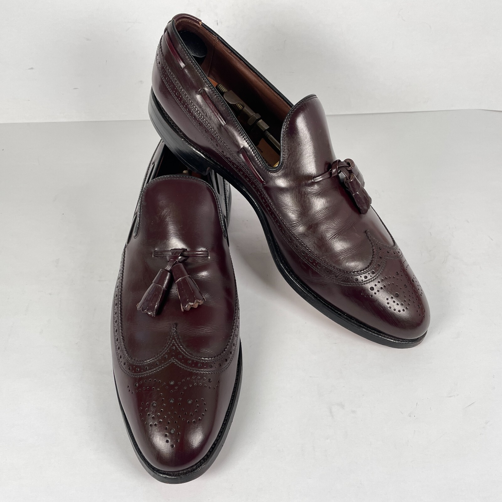 Allen Edmonds Berwick Tassel Loafers Mens Size 11.5 A Burgundy Leather Shoes