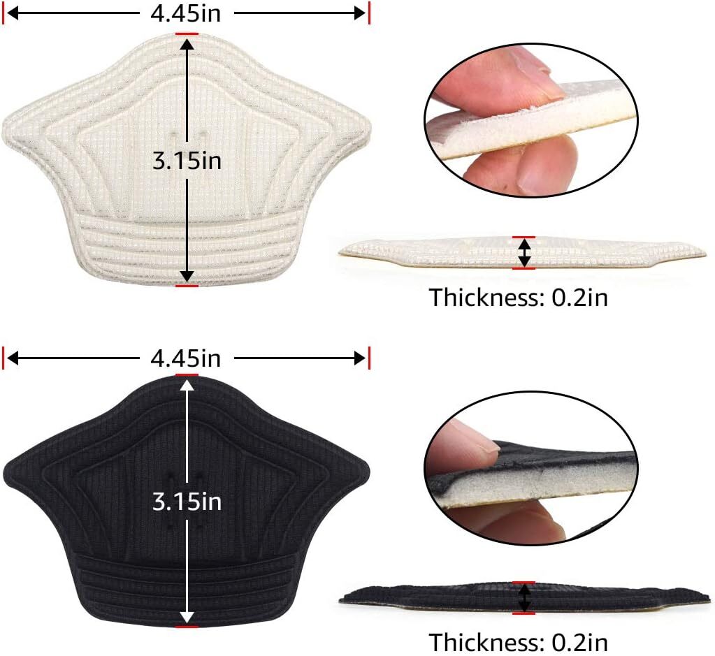 2Pcs Heel Grips for Loose Shoes Heel Cushion Pads No-Slip Shoe Inserts Protector