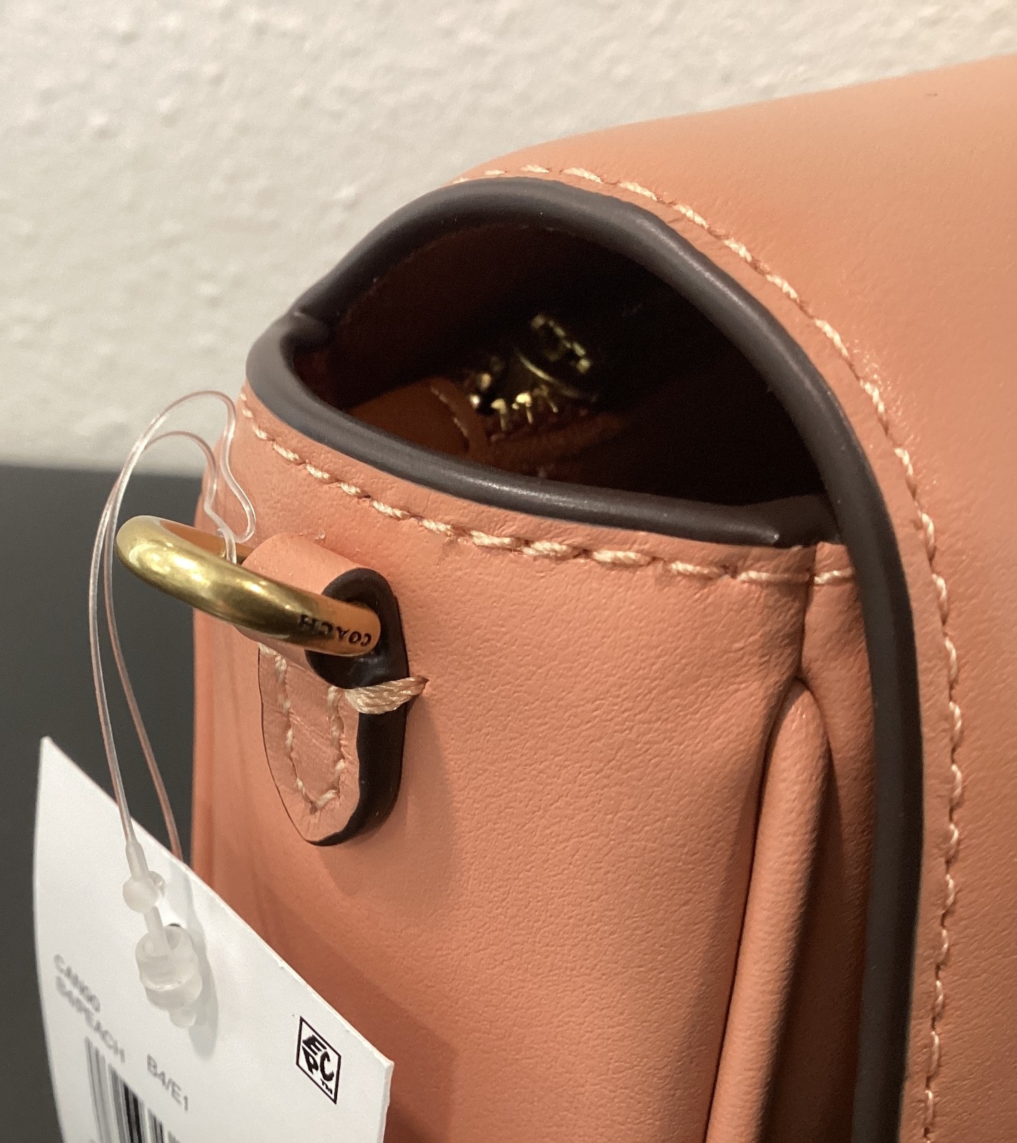 Coach Brook Flap Chain Bag 9.75″ x 4.75″ x 2.25″ CAN90 2 Straps Leather Peach