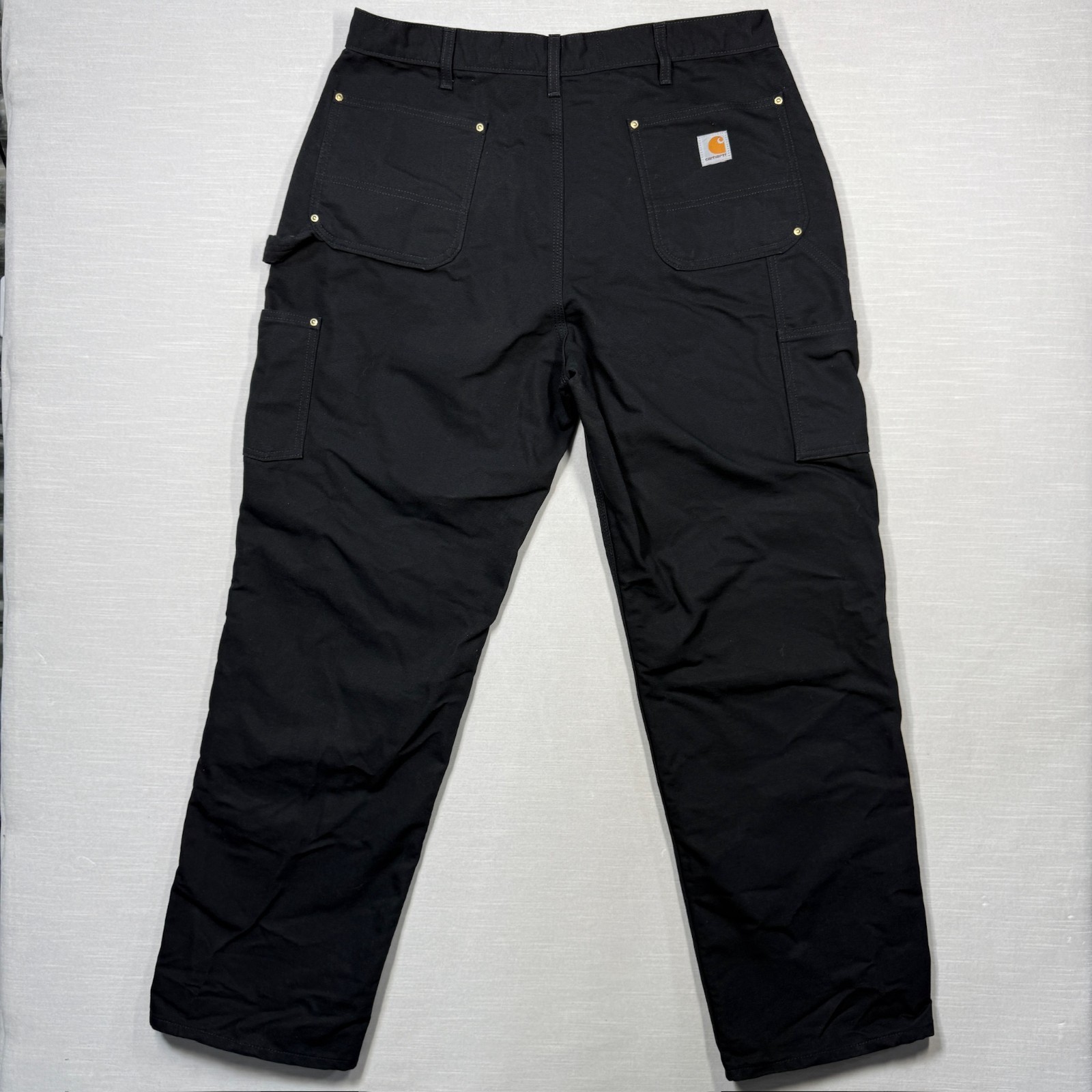 Carhartt Double Knee Pants Mens 40×32 Black Loose Fit Original Canvas B01 BLK
