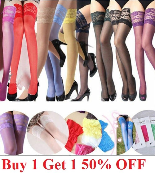 USA Sexy Lady’s Lace Top Stay Up Thigh-High Stockings Woman Pantyhose Socks Gift