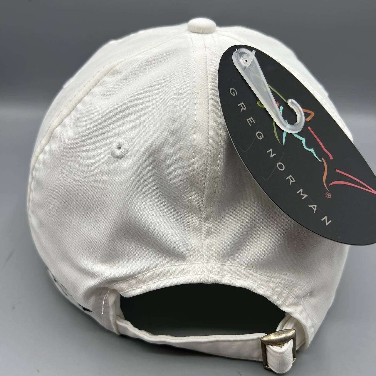 Greg Norman Golf Hat Men White Embroidered Strap Back Cap New