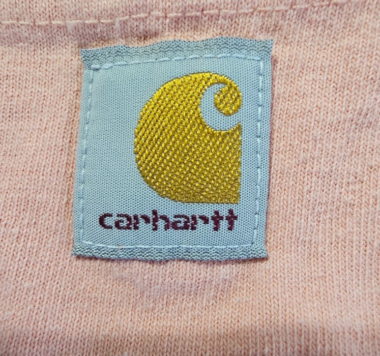 Carhartt Womens S Peach Pocket Tee Short Sleeve Loose Fit Logo Patch Shirt