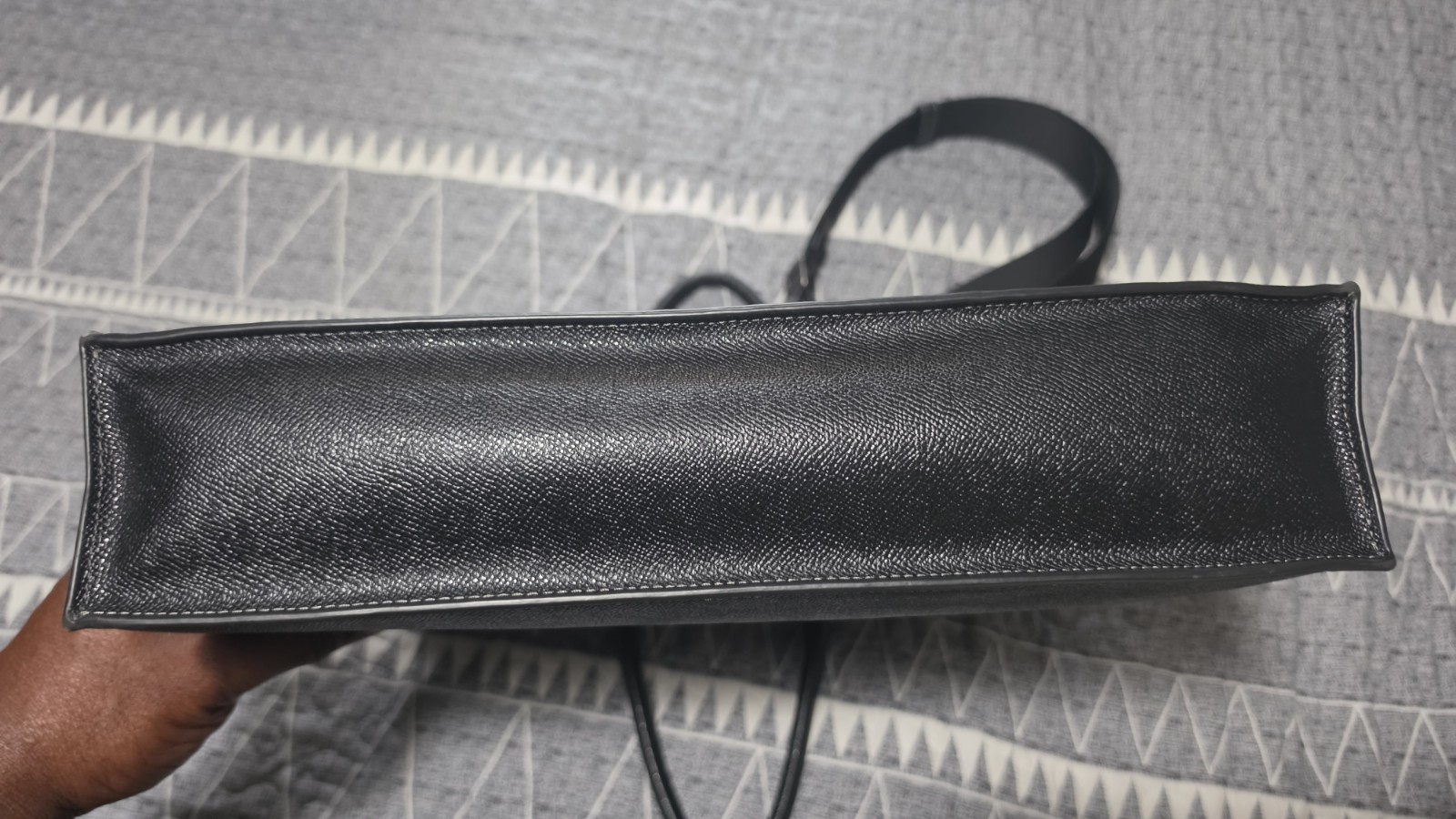 Coach Dylan Black Pebbled Leather Large Satchel Top Handle Zip Tote