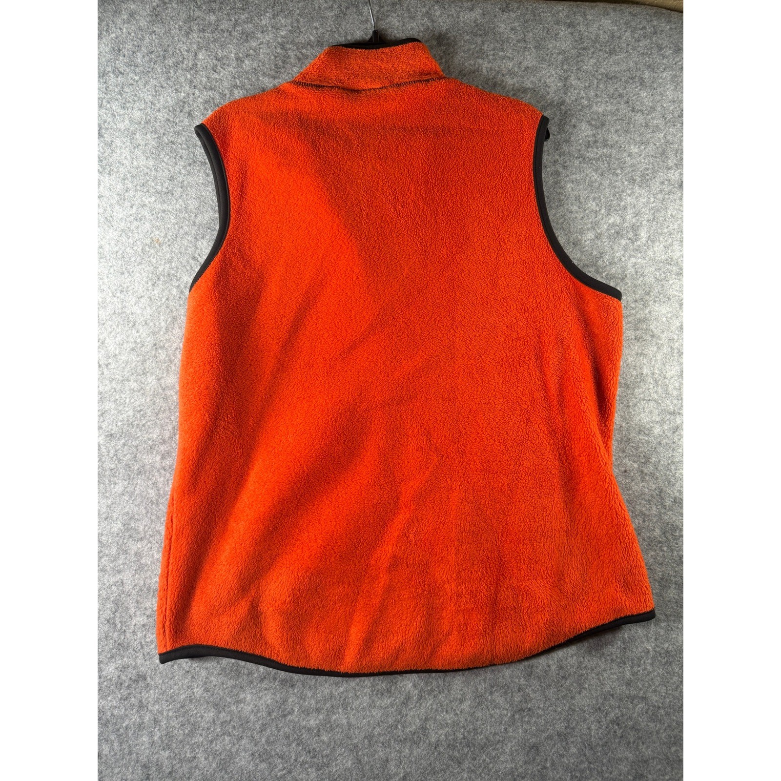 Mountain Lake Orange Fleece Vest Womens Medium Full Zip Sleeveless Jacket Soft