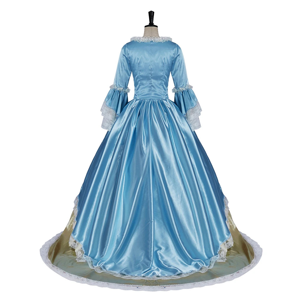 Blue Rococo Victorian Ball Gown 18th Century Marie Antoinette Costume Dresses