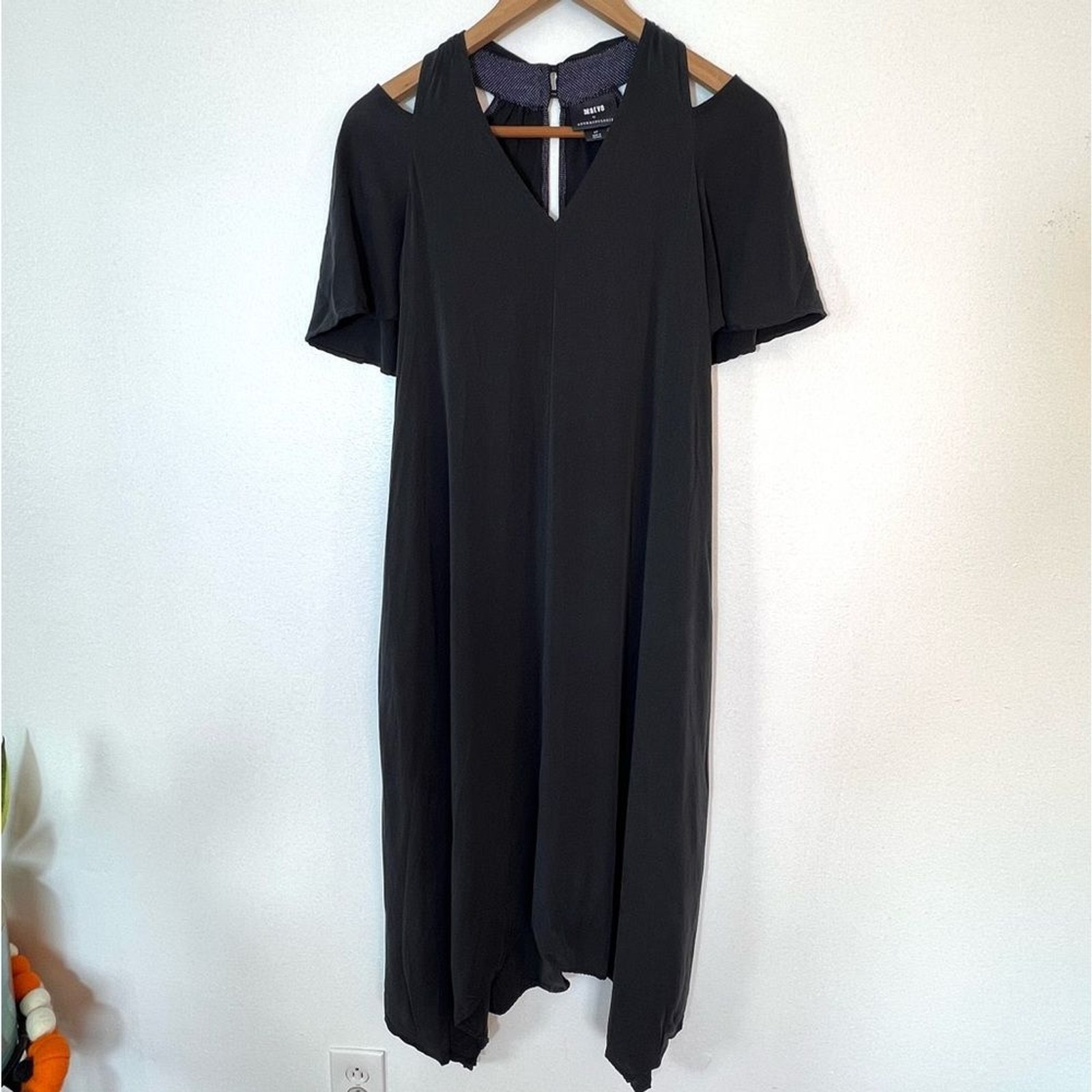 Anthropologie Maeve Georgina Streamlined Silhouette Pockets Midi Dress Sz S