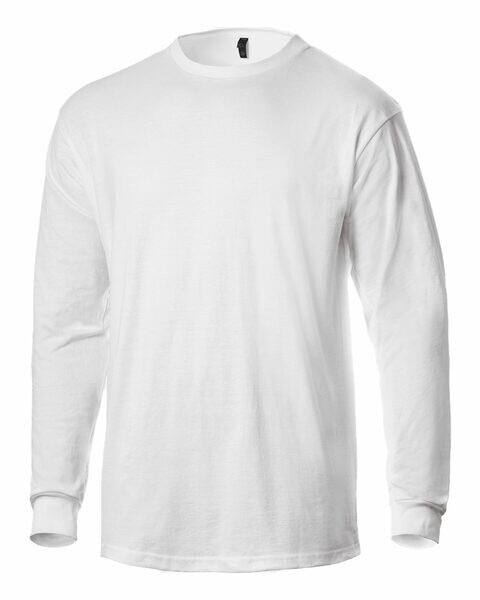 White Tultex Unisex Ringspun USA Jersey Long Sleeves T-Shirt – 291 (Large)