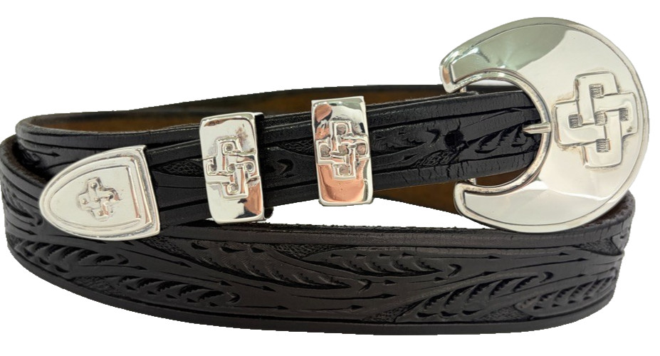 Sterling Silver .925 Celtic Knots 3/4″ Ranger Belt Buckle 36 Tooled Chacon Strap