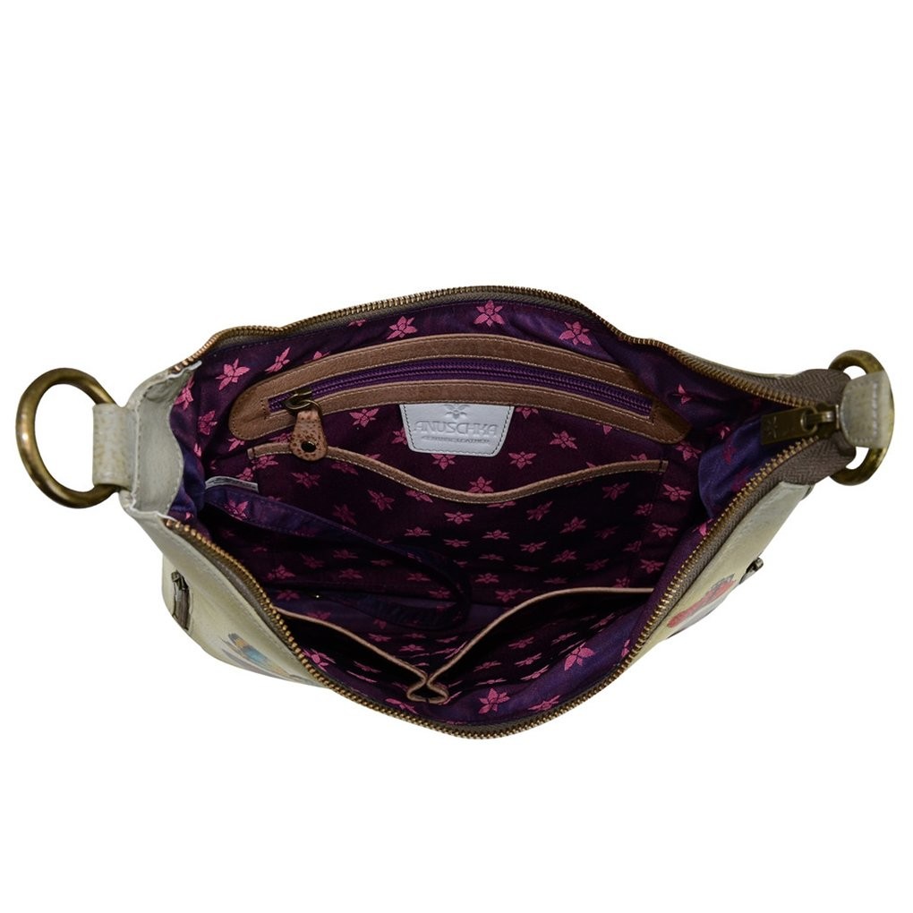 Anuschka Leather Covertible Slim Hobo Handbag , Gentle Giant