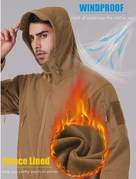 Waterproof Tactical Jacket Mens Military Work Soft Shell Coat Windbreaker Jacket