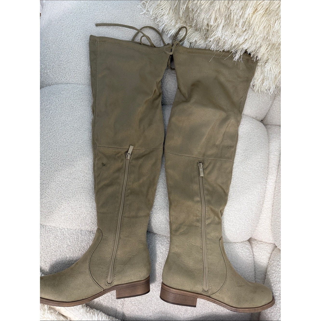 Journee Collection Olive Green Over-the-Knee Flat Boots