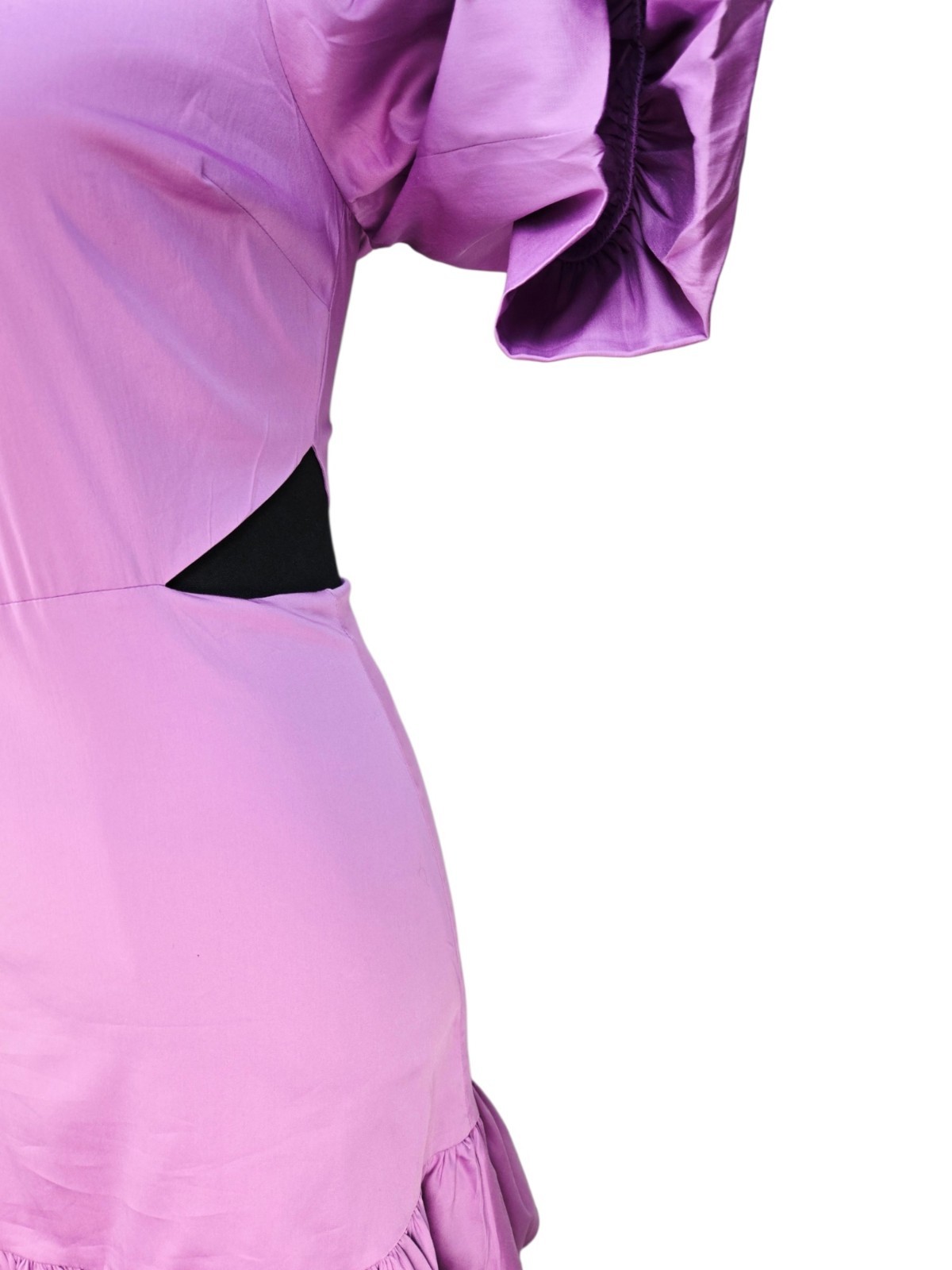 NWT $498 Veronica Beard Iker Dress Vivid Orchid Puff Sleeve Cutout Dress 8