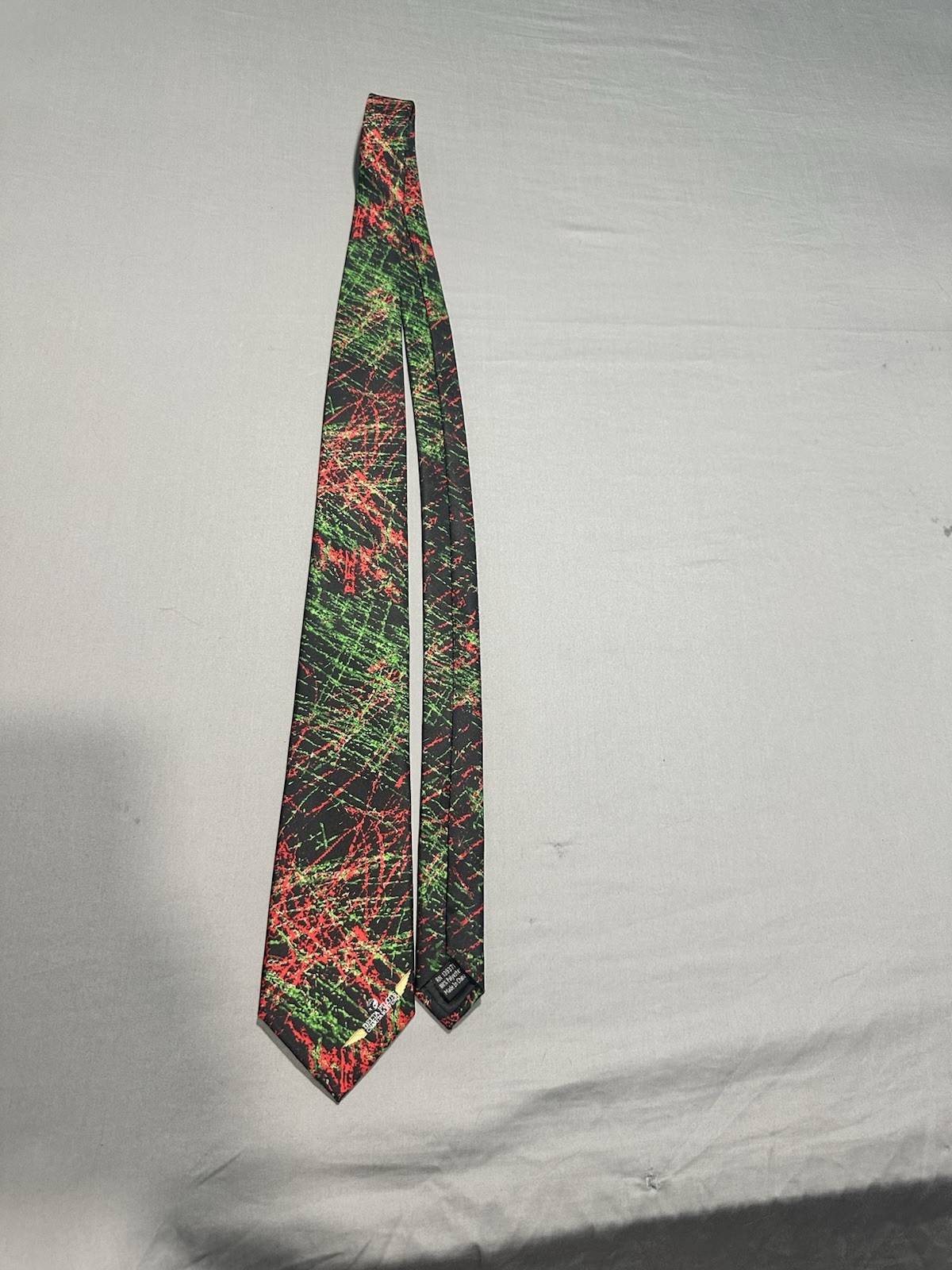 VTG Black With Red/Greem Splatter Necktie Delta Pilots