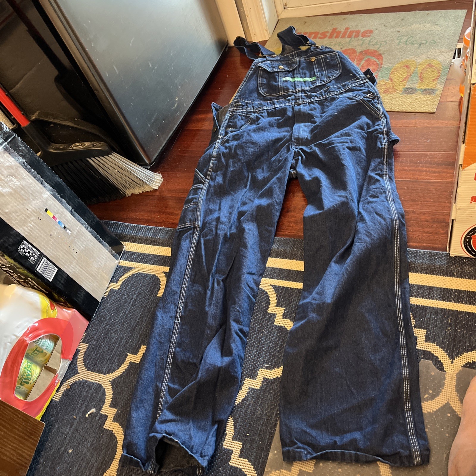 Vtg Key Imperial Bib Overalls Size 32×30 Blue Denim Workwear Farm Trucker