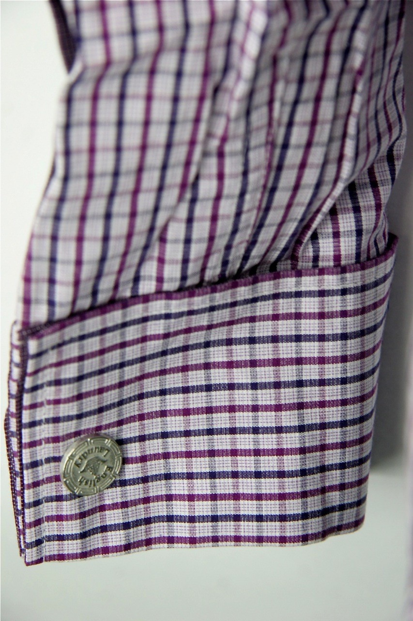 English Laundry Shirt Blaque Label Style ELW 1215 Poynton Purple Check Cotton