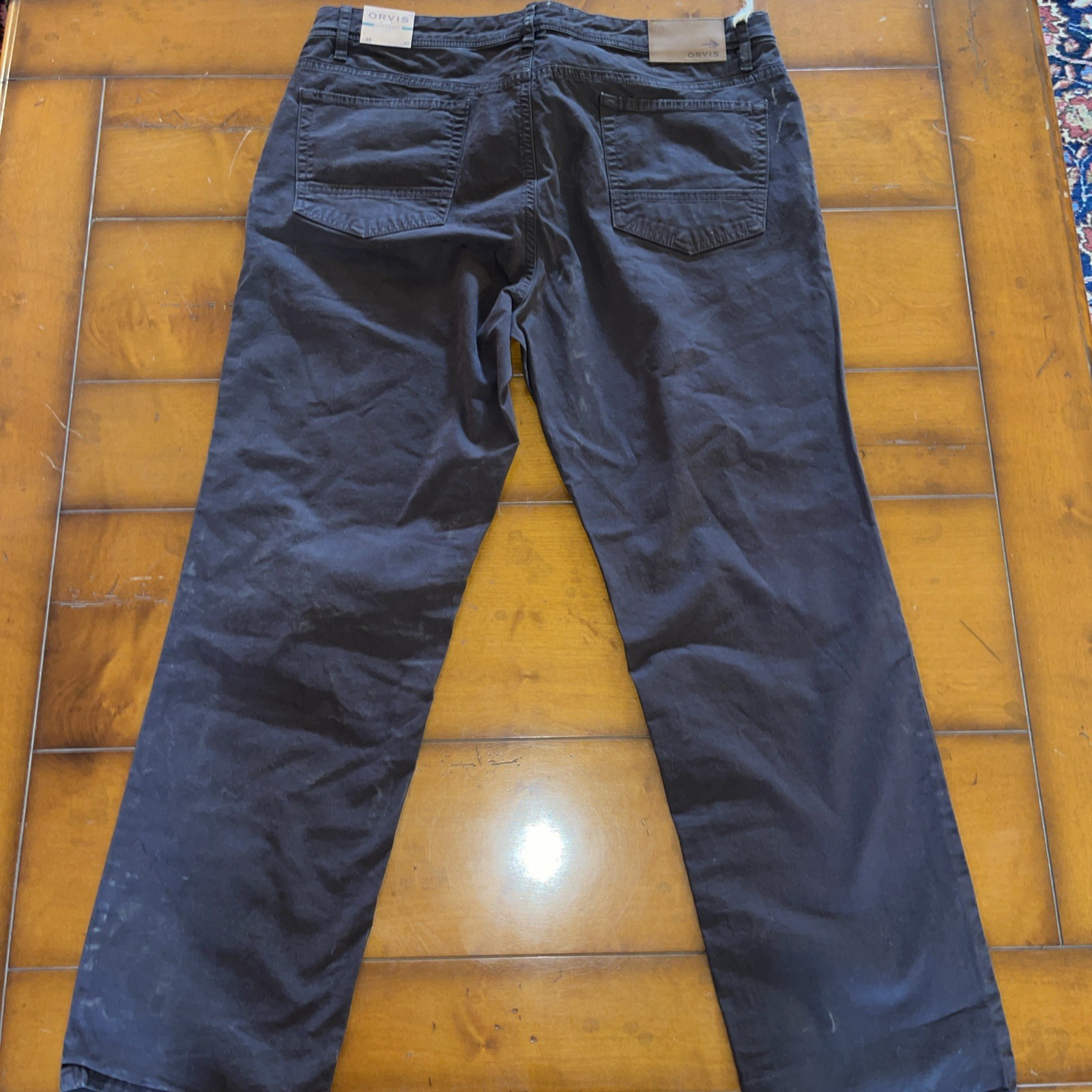 Orvis Mens 38×30 Bark/brown Five Pocket Stretch Twill Pants
