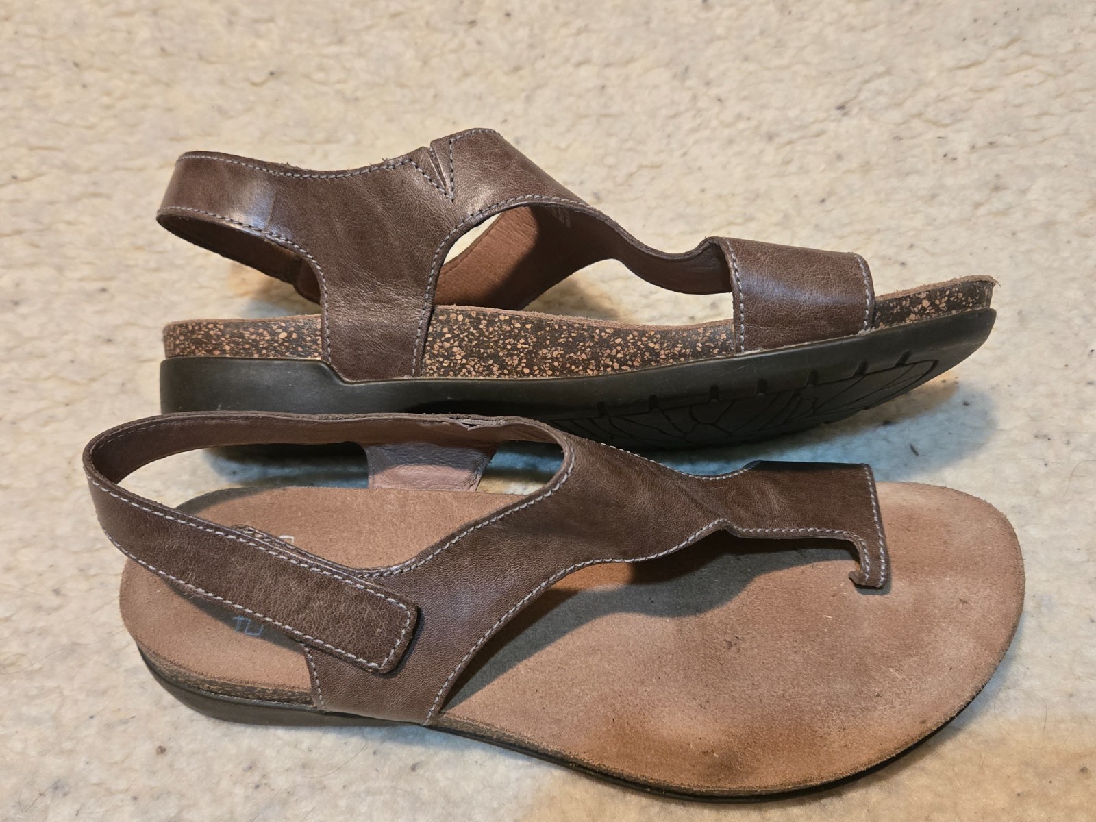 Dansko Women’s Size 7.5 – 8 EU 38 Reece Toe Loop Slingback Sandals Stone Brown