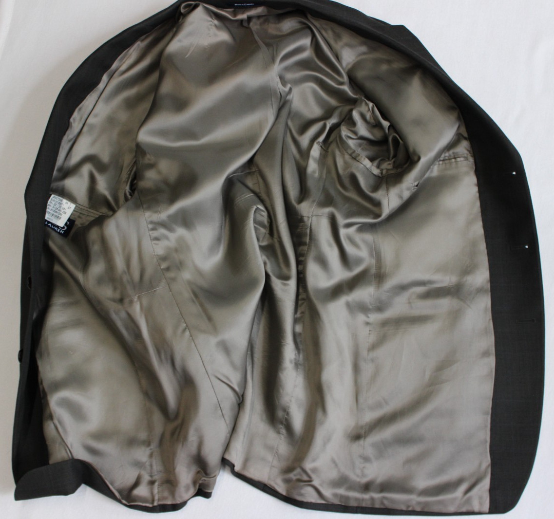 Chaps Ralph Lauren Blazer Jacket Men’s Size 44T Brown Check Beige 3-Button VTG