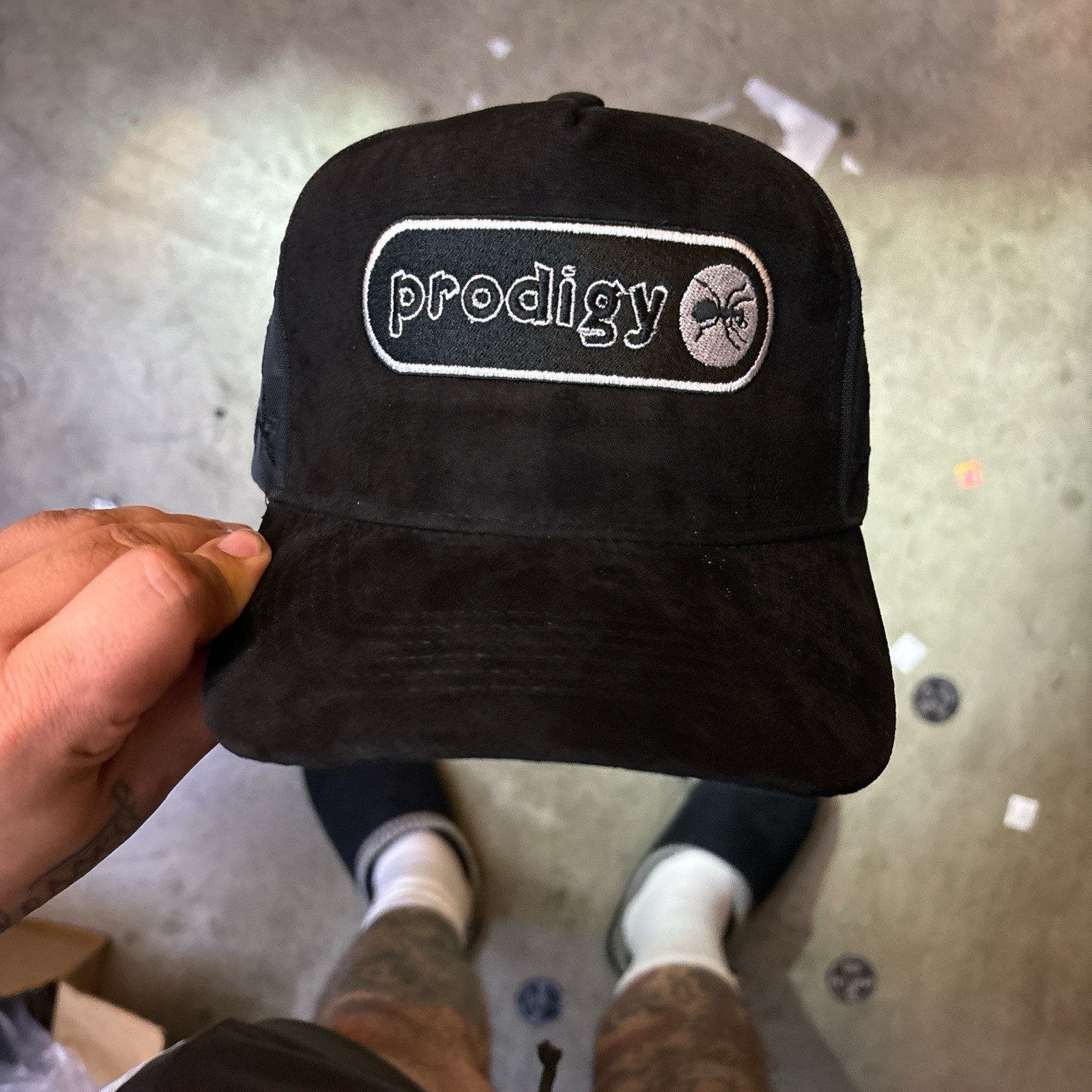 The Prodigy Star Mesh Back Suade Trucker Hat