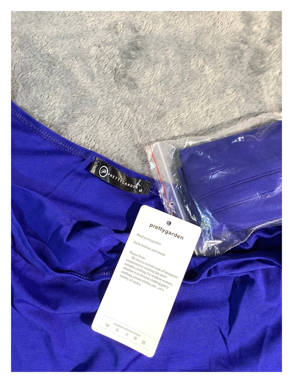 PRETTYGARDEN Royal Blue One Shoulder Ruched Bodycon Dress Size M NWT Cocktail