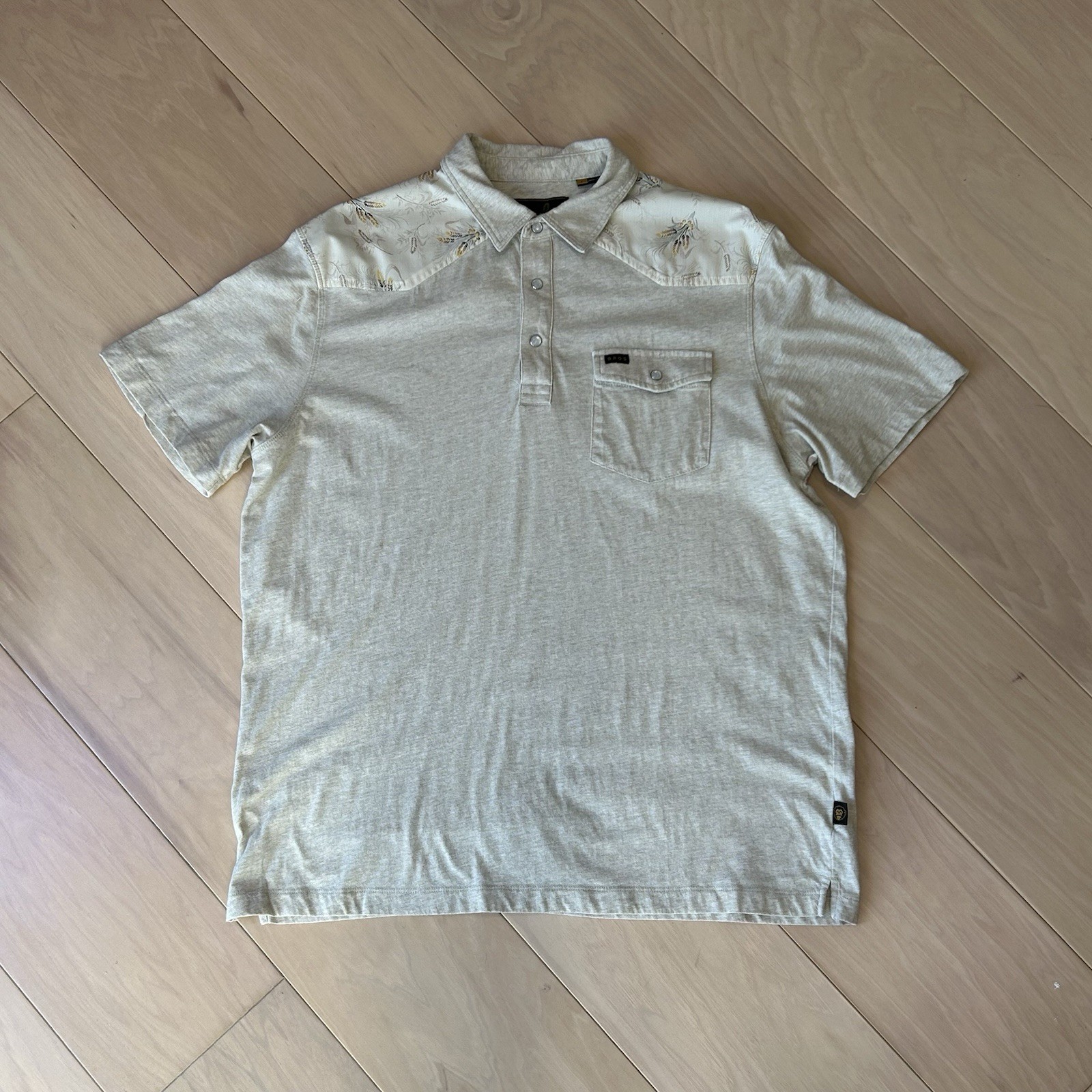 Howler Brothers Ranchero Polo Wheat Short Sleeve Men’s Large