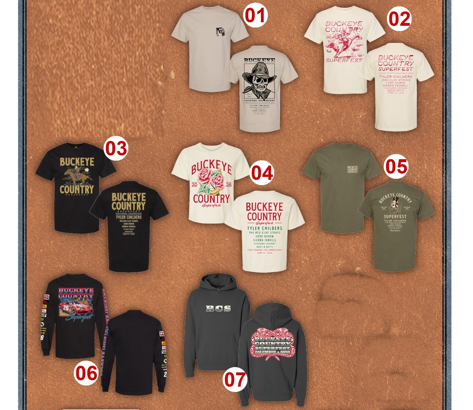 Buckeye Country Superfest 2026 Columbus Ohio reprint T-Shirt Hoodie Long Sleeve